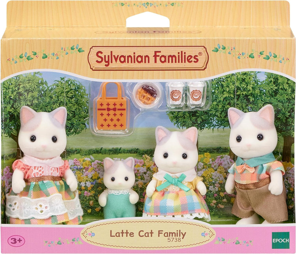 Sylvanian Families - 5738 Familia Pisicilor de Lăpte - Figurine pentru casă de păpuși
