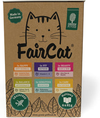 Green Petfood FairCat Multipack (6 x 85 g) | Adult | Premium Nassfutter für ausgewachsene Katzen | 6 verschiedenen leckere Sorten im Multipack | getreidefrei | Katzenfutter nass | 6er Pack
