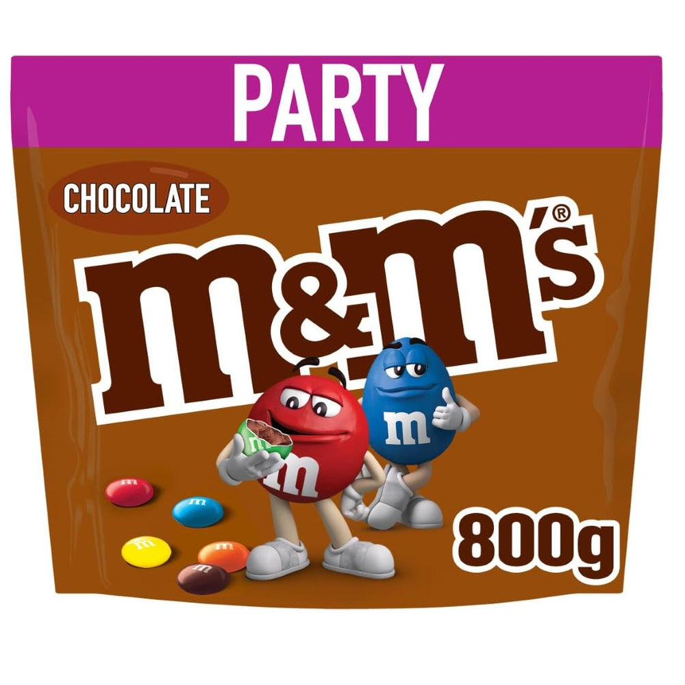 Pachet mare de ciocolată M&M's, Linte crocantă cu ciocolată și glazură colorată de zahăr, Mix pentru petreceri, 1 x 800 g, Bomboane cu tematică de fotbal american