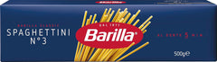 Paste Barilla Classic Spaghettini nr. 3 din grâu dur de înaltă calitate, întotdeauna al dente (1 x 500 g)