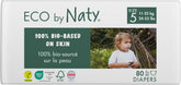 Scutece ecologice Eco by Naty Baby Eco Diapers - scutece organice premium, ecologice, fabricate din materiale pe bază de plante, ideale pentru pielea sensibilă a bebelușilor (mărimea 5 - 80 de bucăți)