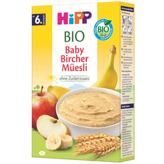 HiPP Organic Baby Bircher Muesli (8 x 250g), de la 6 luni, fără zahăr adăugat, fulgi de cereale extra fragezi - mic dejun ușor digerabil, de cea mai bună calitate organică