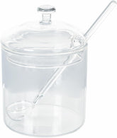 Zahărniță transparentă din sticlă borosilicată de 300 ml cu capac și lingură Good Morning