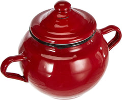 Zahărniță Roja cu capac, 0,5 l, din oțel emailat roșu, 10 x 10 x 20 cm, 2 bucăți