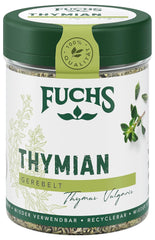 Fuchs Gewürze - Thymian gerebelt - mediterrane Kräuternote für Feta, Gemüse und Fleischgerichte - natürliche Zutaten - 20 g in wiederverwendbarer, recyclebarer Dose