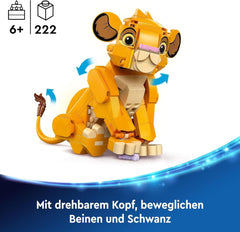 LEGO Ç€ Disney Simba, puiul de leu al regelui, jucărie de construcție pentru copii, Playset fantezie cu figura leului, idee de cadou cool pentru fete și băieți de la 6 ani, jucărie pentru copii 43243 Seturi de constructie Besuche den LEGO-Store