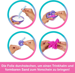 Set Barbie Pop Reveal Series cu păpușă la modă și accesorii, serie de dulciuri, design Donut Dreams cu animal de companie, 8 surprize, inclusiv schimbarea culorii, JFY60