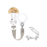 MAM Clip it! & Cover Curea pentru suzetă cu protecție pentru tetină, Suport pentru suzetă reglabil în lungime cu inel detașabil, Potrivit pentru suzete, inele de dentiție și jucării, Iepure