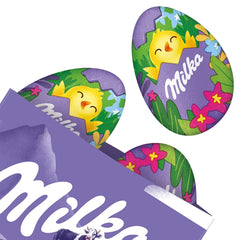 Milka Sweet Egg – Ciocolată de Paște umplută cu cremă de vanilie, aspect de ou prăjit – 124g