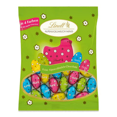 Mini ouă de ciocolată cu lapte Lindt pentru decorațiuni de ciocolată | 2 pungi x 180g | Ouă de ciocolată cu lapte premium, ambalate vesel și colorat, în patru culori, pentru Paște | Ciocolată de Paște | Cadou de ciocolată