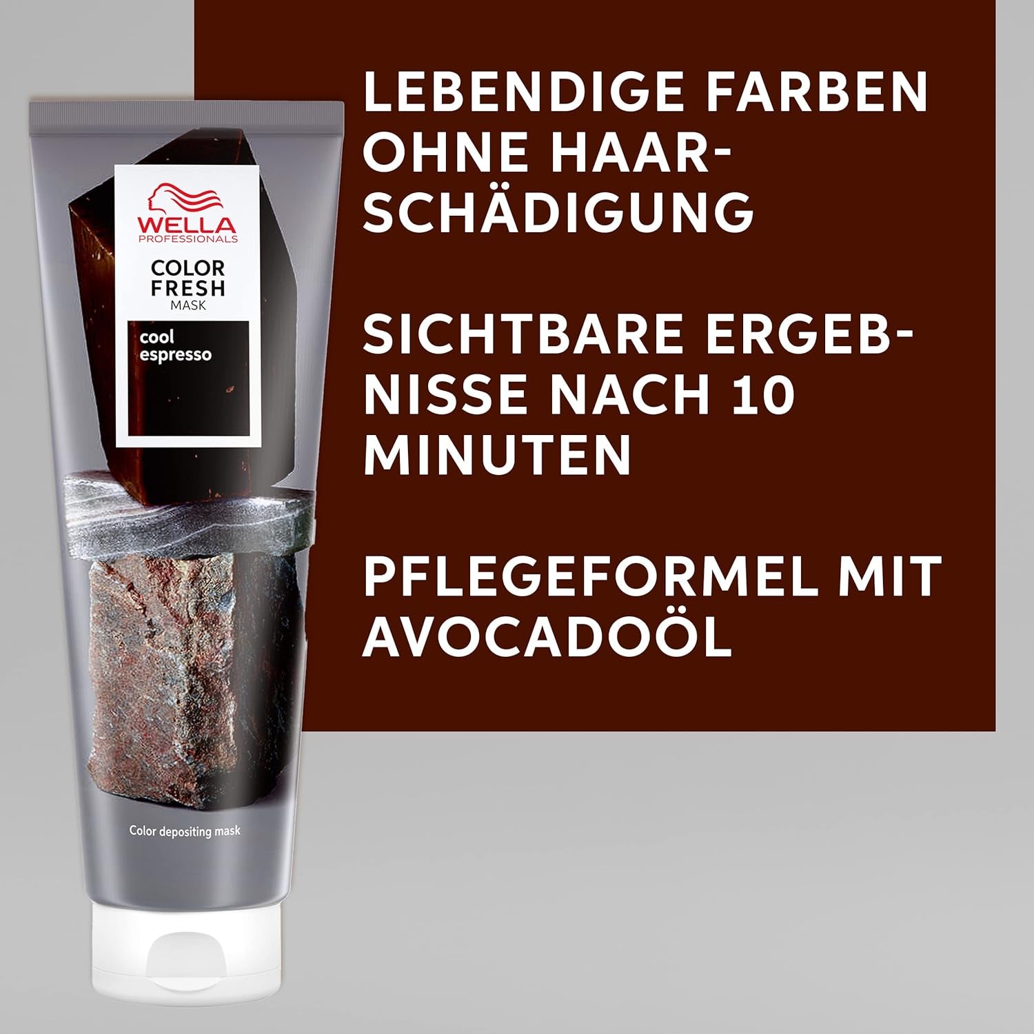 Wella Professionals Color Fresh Mask Cool Espresso - tratament pentru revitalizarea și schimbarea culorii părului - nuanță hrănitoare cu ulei de avocado - pentru păr negru și negru - 150 ml Masca de par Naty Shop