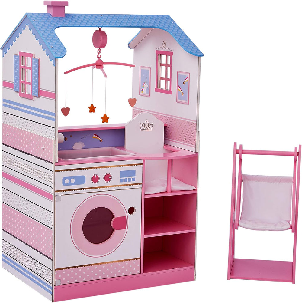 Olivia's Little World Teamson Kids Păpuși din lemn, 45 cm, cu două fețe, pentru copii TD-11460W