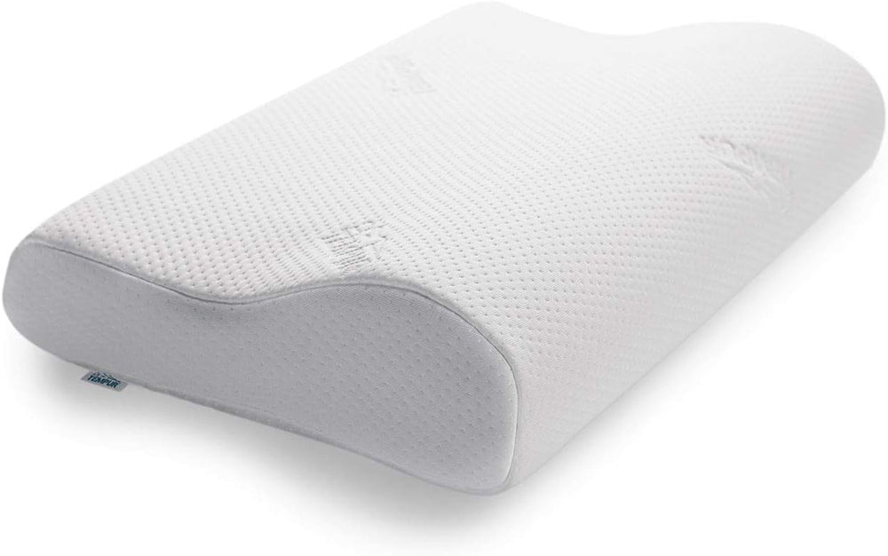 Pernă de dormit TEMPUR Original din spumă cu memorie, pernă ergonomică cu suport pentru gât pentru persoanele care dorm pe o parte și pe spate, senzație fermă, Queen M (61 x 31 x 10/7), alb