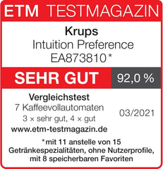 Espressor complet automat Krups Intuition Preference cu funcționare similară cu cea a unui smartphone, ecran tactil color de 3,5", tehnologie Smart Slide, sistem de iluminare intuitiv, 11 băuturi, recipient pentru lapte, EA873810