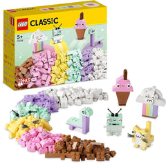 LEGO 11028 Classic Pastel Creative Building Set Brick Box, jucărie de construcție pentru fete și băieți cu vârsta de peste 5 ani Cu modele; înghețată, dinozaur, pisică și multe altele Seturi de constructie Besuche den LEGO-Store Singur