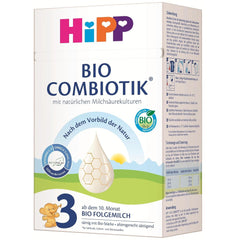 HiPP 3 Organic Combiotik (4 x 600g), lapte de continuare de la 10 luni, cu culturi naturale de acid lactic, vitaminele C și D, GOS, Omega-3 (DHA, ALA), de cea mai bună calitate organică