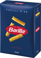 Barilla Pasta Classic Fusilli No. 98 din grâu dur de înaltă calitate, întotdeauna al dente, Chili, Spaghetti, Fusilli, Penne, Italiană, 500 g