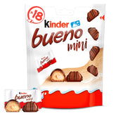 Kinder Bueno Mini – Batoane de ciocolată cu napolitană crocantă, cremă de lapte și alune și ciocolată fină cu lapte – Dulciuri pentru Carnaval – 1 pungă de mini batoane ambalate individual (1 x 108 g)