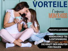 VITSTORM® BIO TEE Mom & Kids – Ceai pentru femei și alăptare – Rooibos, mere, fenicul, melisă, alchemilla, căpșuni – Ceai relaxant - Fructat și delicios - Fără cofeină - Ceai din plante 100 g