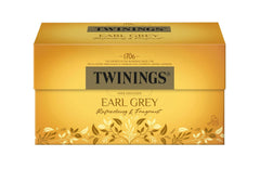 Twinings EARL GREY Ceai negru în pliculețe, rafinat cu aromă de bergamotă - Ceai negru din China, renumit în întreaga lume și extrem de revigorant, pachet de 1 (25 pliculețe)