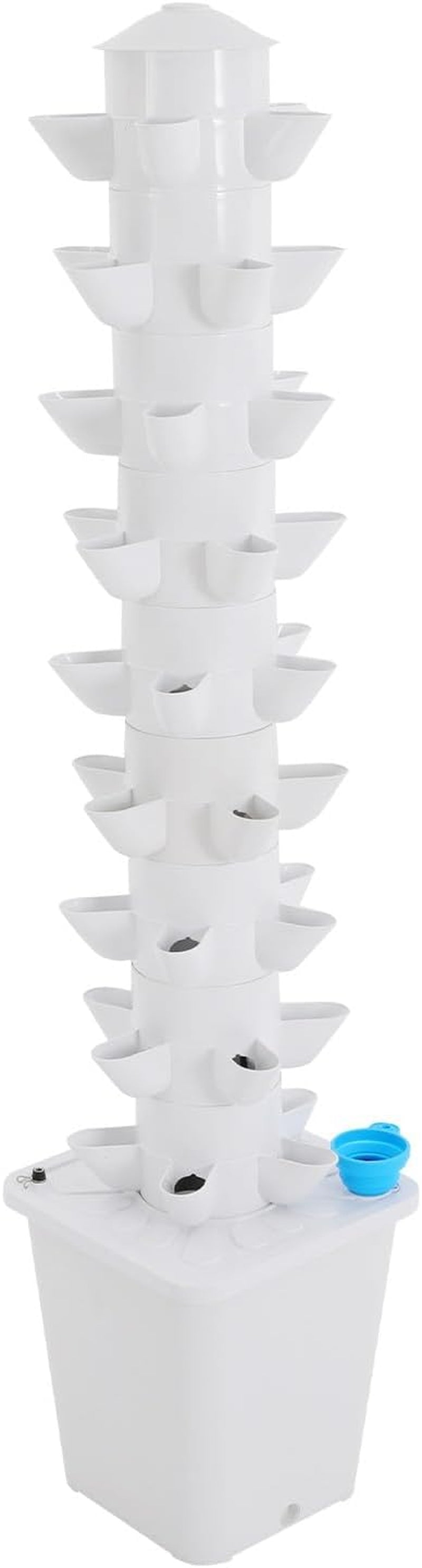 Sistem hidroponic Turn hidroponic Grădină de plante aromatice interioare Sistem de creștere hidroponică cu 45 de locații de plantare Pompă de apă Rezervor de apă 20L Vertical pentru flori și legume