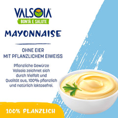 Maioneză pe bază de plante din soia, fără ouă, ideală pentru vegani și vegetarieni, versatilă în bucătărie, 4 x 150 ml