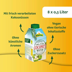 Pfanner Coconut Water Drink (8 X 500 ml)- Apă de nucă de cocos fără zahăr Naty Shop
