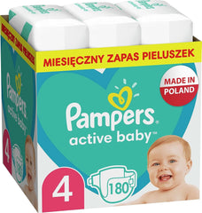 Pampers, Scutece pentru copii mărimea 4 (9-14 kg), 180 bucăți Mama si Copilul Naty Shop
