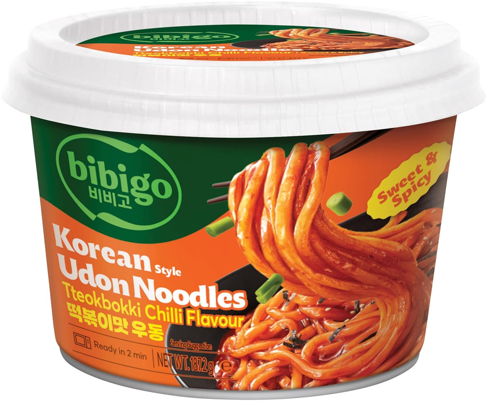 BIBIGO - Tăiței Udon Topokki Chili Coreeni. Tip - (1 X 187.2G)