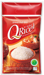 Q RICE – Orez Jasmine 100% cu bob lung din Thailanda - parfumat și aromat, cu o textură ușor lipicioasă - ideal pentru curry, bowl-uri și preparate asiatice – 1 x 5 kg