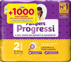 Pampers Progressi Mini, Marimea 2 (3-6 Kg), 28 scutece Mama si Copilul Naty Shop