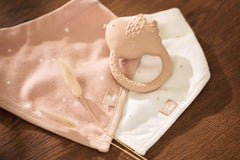 Inel de dentiție din cauciuc natural Jollein pentru bebeluși - Păsări frumoase - Inel de dentiție pentru bebeluși - Ajutor pentru dentiție - Fără substanțe nocive și BPA - Jucărie pentru bebeluși