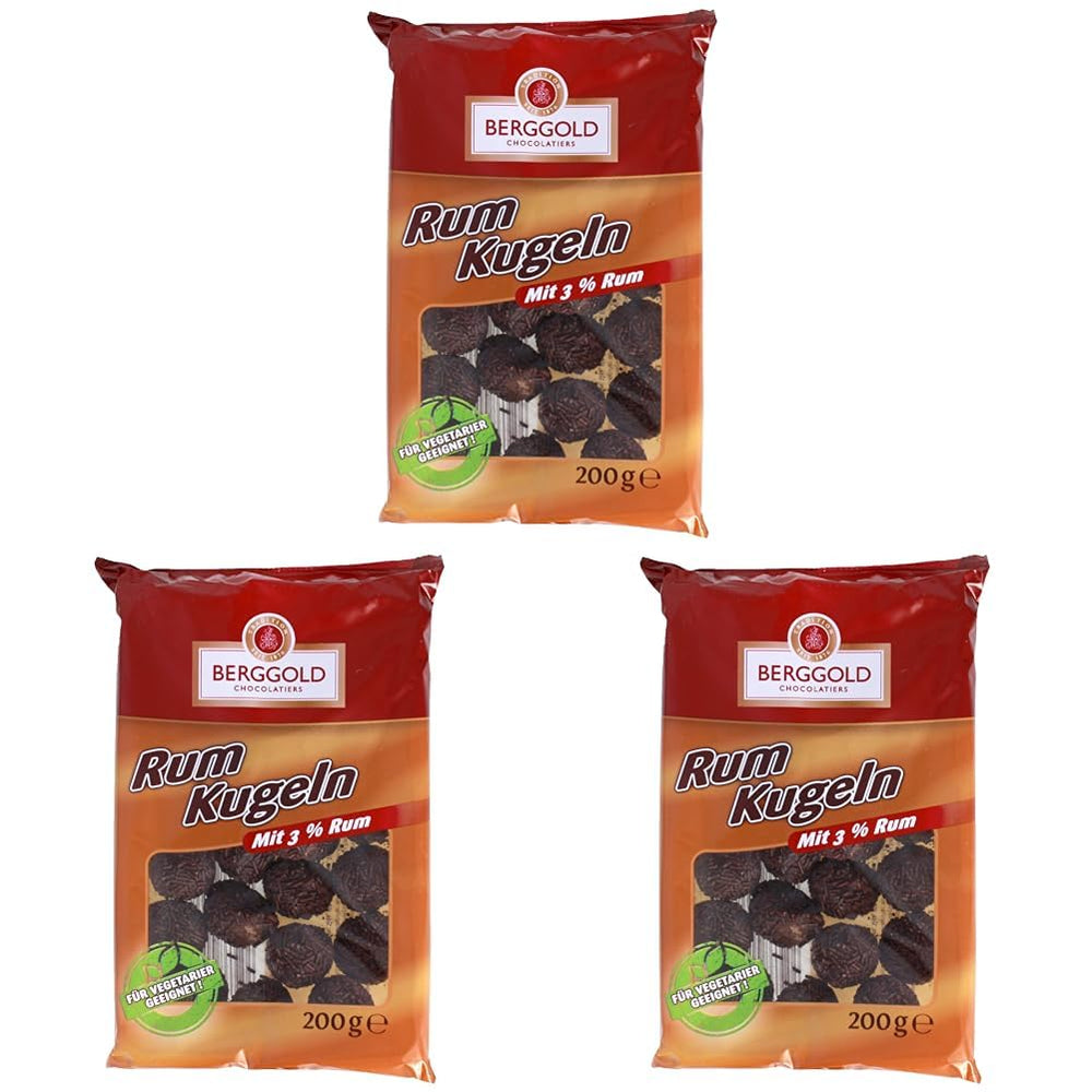 Bile de rom cu ciocolată specială, Bile de rom 200g (pachet de 3)
