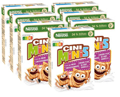 CINI MINIS, Muesli cu scorțișoară, 37% făină integrală vitală, cu vitamine, calciu și fier, fulgi crocanți și crocanți, pachet de 7 x 375 grame Naty Shop
