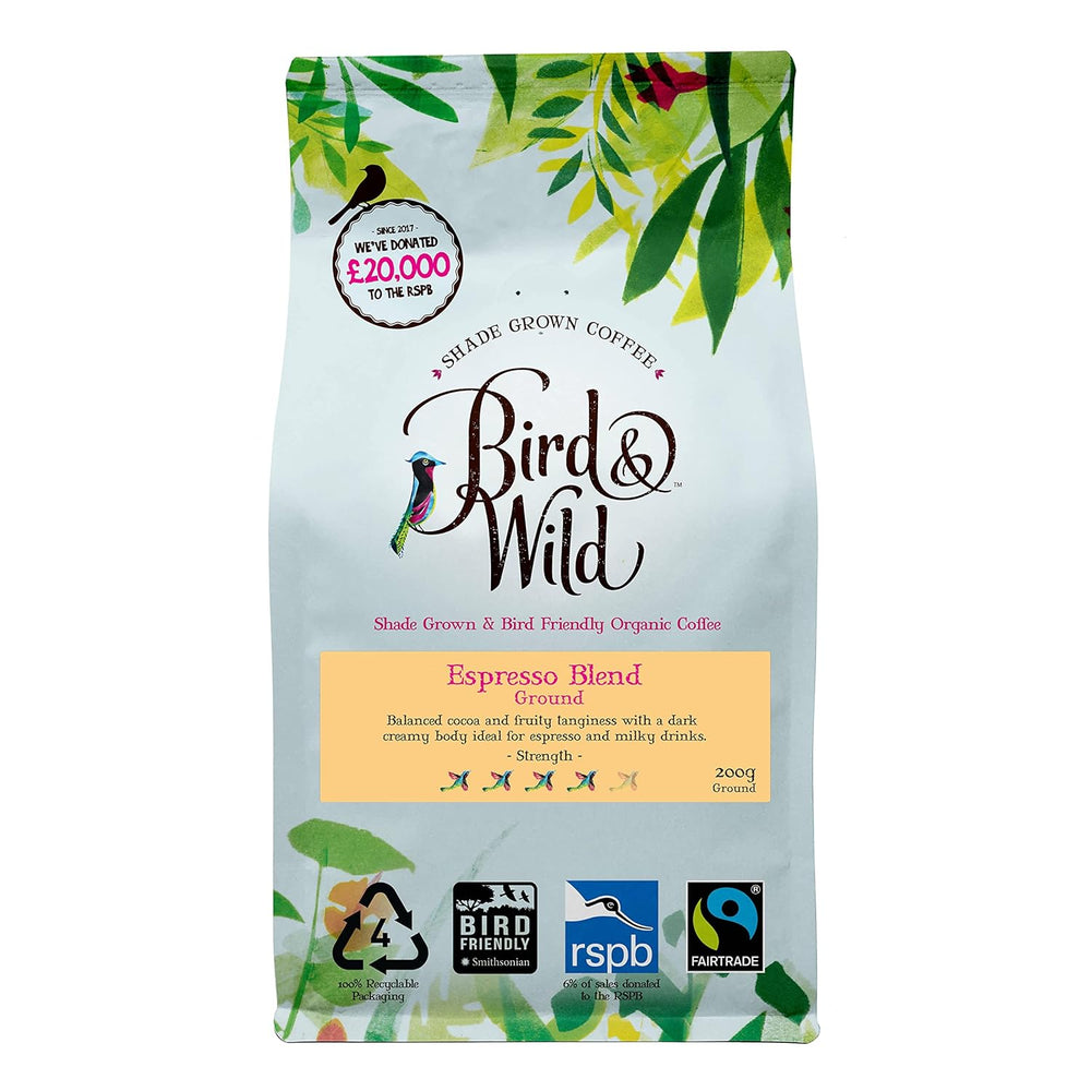 Amestec Espresso Signature, Fairtrade, Cafea boabe întregi, organică, crescută la umbră, protejată de păsări, greutate netă 200 g