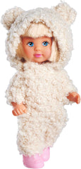 Simba Evi Love Cute Teddy, Spielpuppe in süßem Teddy Onesie, 12cm, ab 3 Jahren