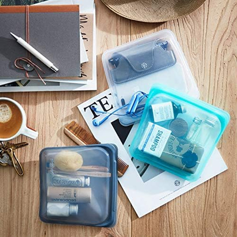 Pungă Stasher Pungă din silicon premium reutilizabilă pentru alimente, pungă sandwich, transparentă, durabilă, sigură pentru cuptor, mașină de spălat vase și congelator, ecologică, pungă pentru prânz, fără scurgeri, 828ml Cutii depozitare alimente Naty Shop