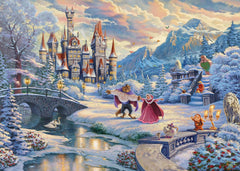 Schmidt Spiele 59671 Thomas Kinkade, Disney, Frumoasa și Bestia, Seară magică de iarnă, puzzle jigsaw 1000 piese Puzzle Naty Shop