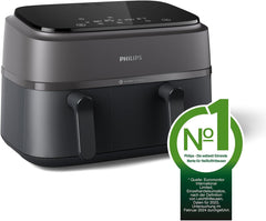Philips Airfryer Dual Basket 3000 Series, 9L, 2 coșuri, 2 feluri de mâncare gata în același timp, tehnologie Rapidair plus cu aer cald Electrocasnice Naty Shop