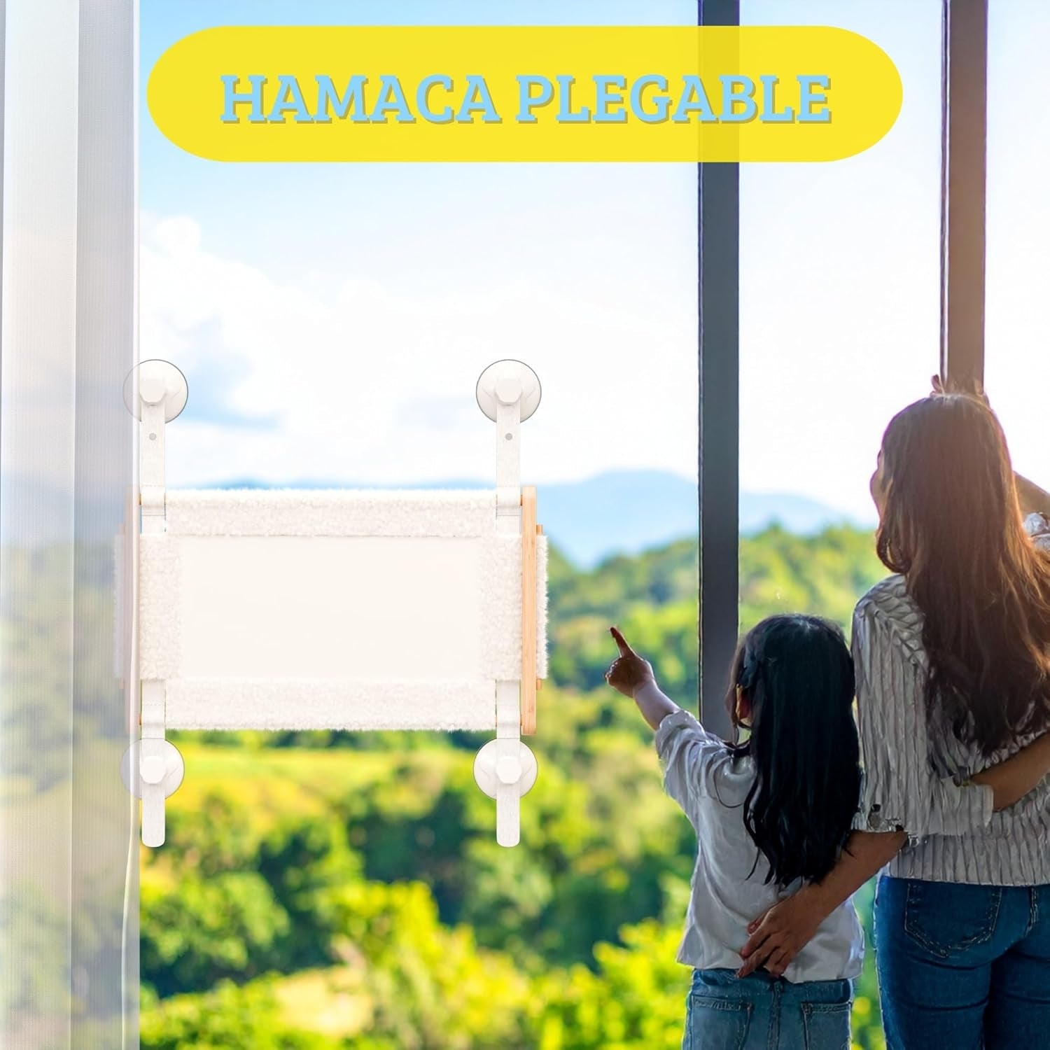 Hamac pentru pisici, fereastră, hamac pentru pisici, pat pentru pisici, pat de fereastră pentru pisici, pat pentru pisici, pat pentru pisici, accesorii pentru pisici, hamac cu fereastră (Nordico Plush), 1 bucată