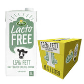 Arla LactoFREE Laktosefreie Haltbare Milch 1,5% Fett | 10 x 1L | echter Milchgeschmack, weniger süß | reich an Calcium und Vitamin B12