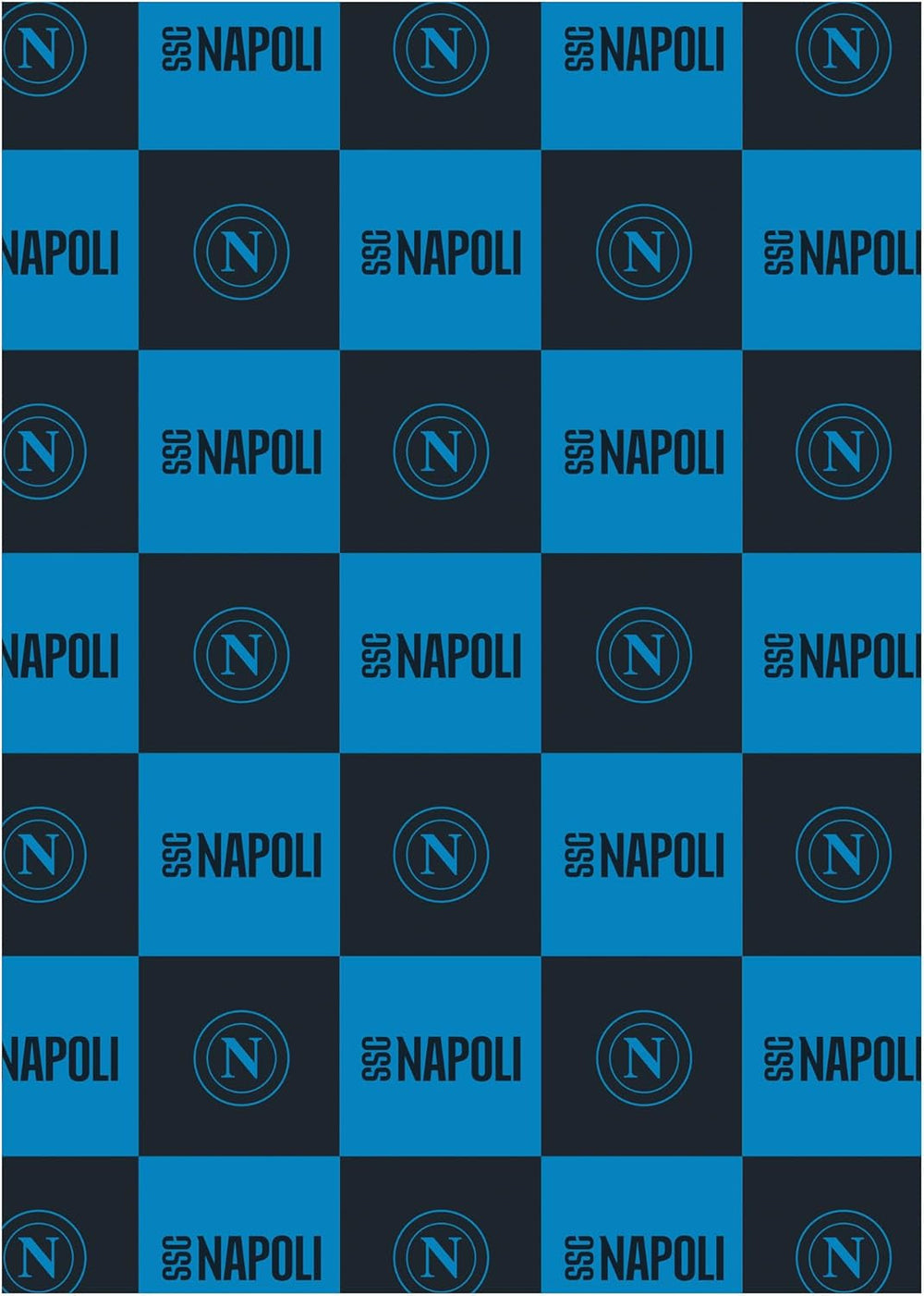 SSC Napoli, pătură moale cu logo, pătură caldă pentru canapea și pat, dimensiune 150 X 210 cm, atingere moale, albastru deschis, produs oficial Paturi si Cuverturi hermet Albastru deschis 150X210
