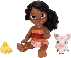 Set de joacă cu păpușă Vaiana 2, sora mai mică a Disney, Simea, și figurină Pua de la Jakks Pacific, 27 cm înălțime, include 1 costum de păpușă, 1 Pua, 1 mănunchi de banane din plastic, recomandat copiilor cu vârsta de 3 ani și peste