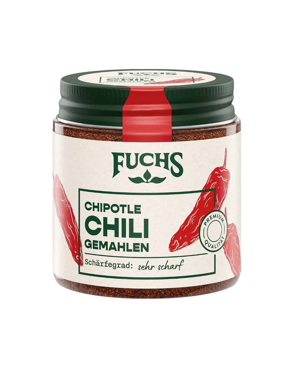 Fuchs Gewürze - Chipotle Chili gemahlen | Rauchiges Chilipulver | Chilipulver in Premium-Qualität | 50 g im wiederverschließbaren Gewürzglas