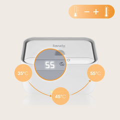 Încălzitor Lionelo BABYBLISS 20W pentru șervețele umede și prosoape mici, 20W pentru bebeluși, lumină de noapte încorporată, 3 setări de căldură, panou tactil, menține șervețelele umede