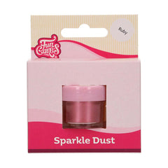Funcakes Sparkle Dust Ruby: Pudră colorată strălucitoare pentru alimente, pentru decorarea torturilor, certificată Halal
