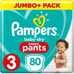 Scutece Pampers Baby-Dry, mărimea 8, 43 de scutece, de la 19 kg, pachet Jumbo+