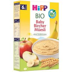 HiPP Muesli Bircher pentru bebeluși organici (8 x 250g), de la 6 luni, fără zahăr adăugat, fulgi de cereale extra fragezi - mic dejun ușor digerabil, de cea mai bună calitate organică