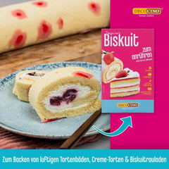 DECOCINO Biskuit Backmischung (250 G) – Einfache Zubereitung – Gelingsicher – Zum Backen Von Luftigen Biskuitböden, Creme-Torten, Biskuitrollen Uvm. Naty Shop