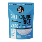 DIET-FOOD Orez instant Shirataki Konjac, conținut scăzut de carbohidrați, calorii scăzute, vegan, fără grăsimi, fără soia, fără gluten, keto-friendly, tăiței de orez pentru slăbit, 200 de grame